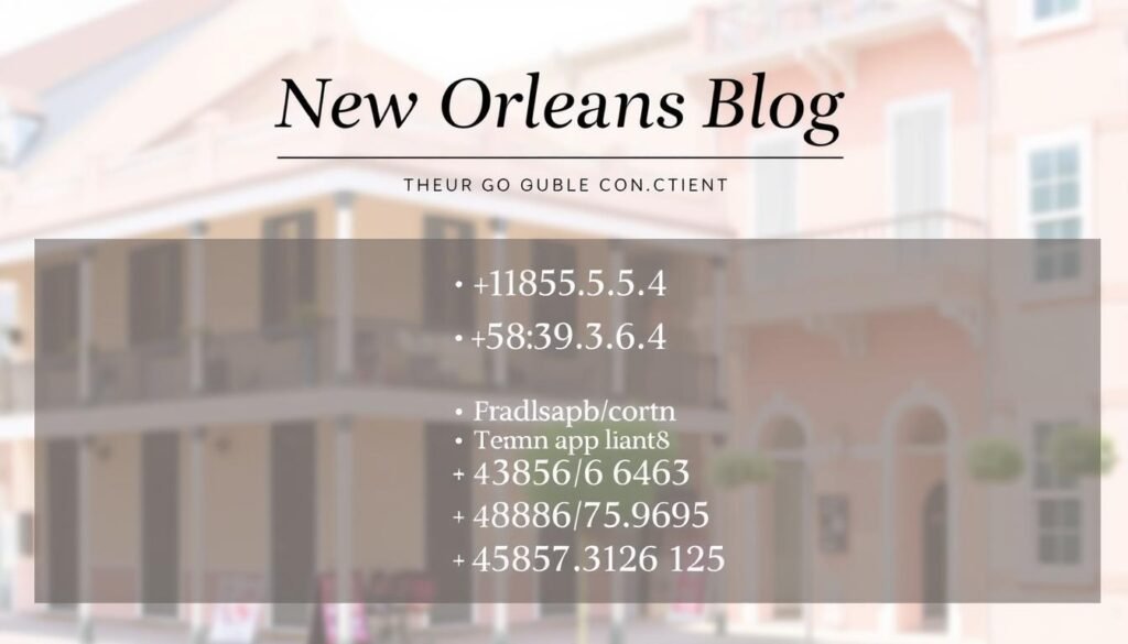 Contact information for New Orleans Blog with French Quarter background Contact information for New Orleans Blog with French Quarter background