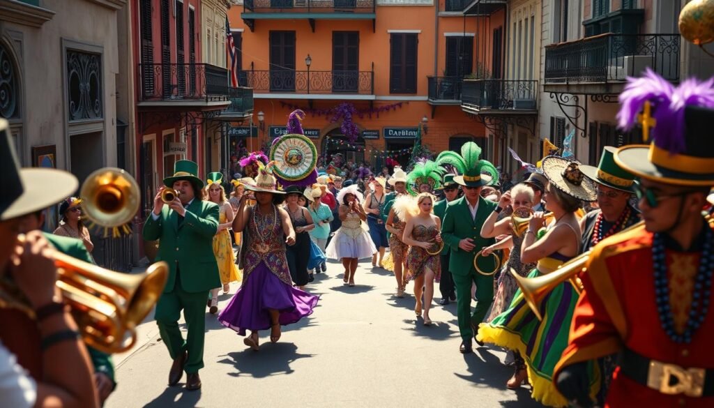 New Orleans Mardi Gras second-line parade New Orleans Mardi Gras second-line parade